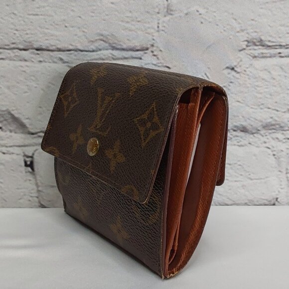 LOUIS VUITTON 'ELISE' MONOGRAM COMPACT WALLET SNAP-COIN POCKET - Picture 5 of 16